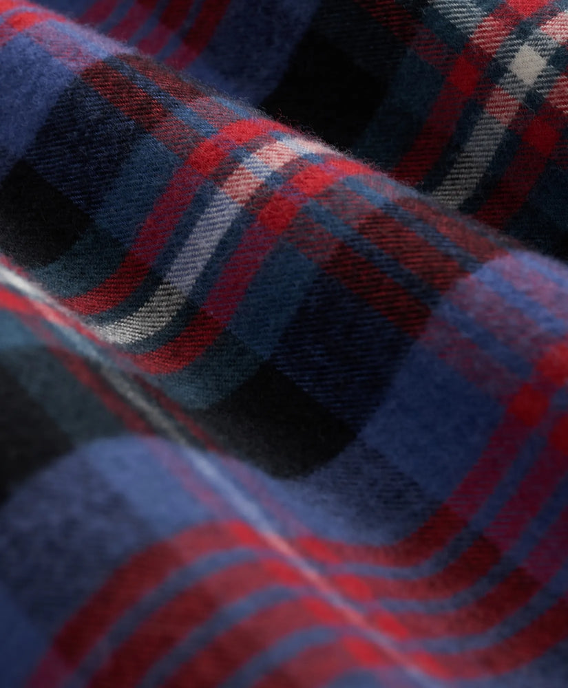 Portuguese Flannel Polo Button Down Collar Bright Plaid Shirt