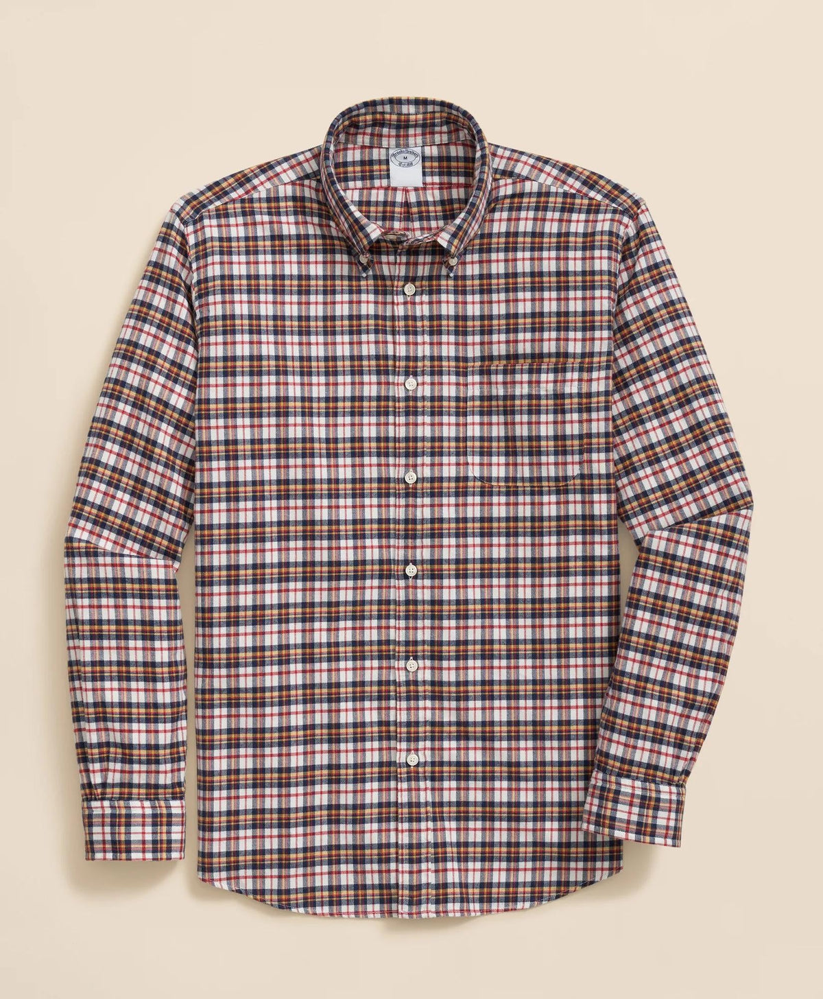 Portuguese Flannel Polo Button Down Collar Multi-Check Shirt