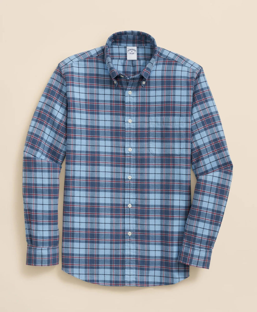 Portuguese Flannel Polo Button Down Collar Plaid Shirt