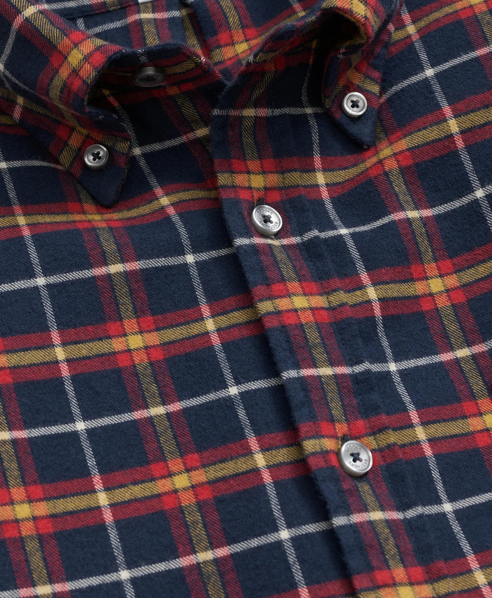 Portuguese Flannel Polo Button Down Collar WIndowpane Shirt