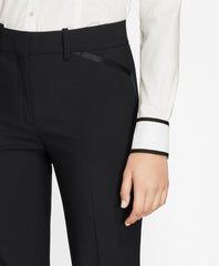 Petite Slim-Fit Stretch-Wool Crepe Tuxedo Pants