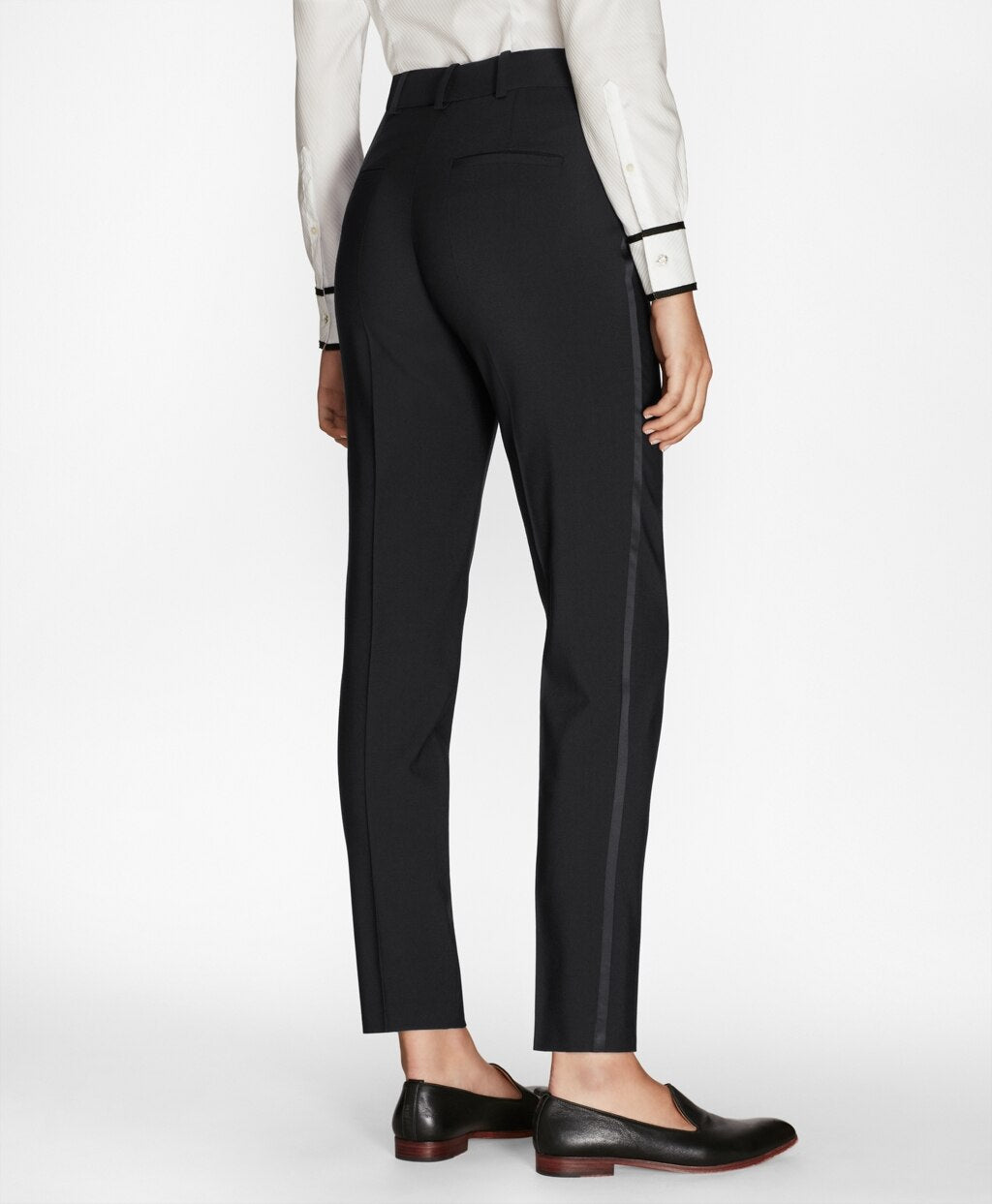 Petite Slim-Fit Stretch-Wool Crepe Tuxedo Pants
