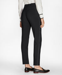 Petite Slim-Fit Stretch-Wool Crepe Tuxedo Pants