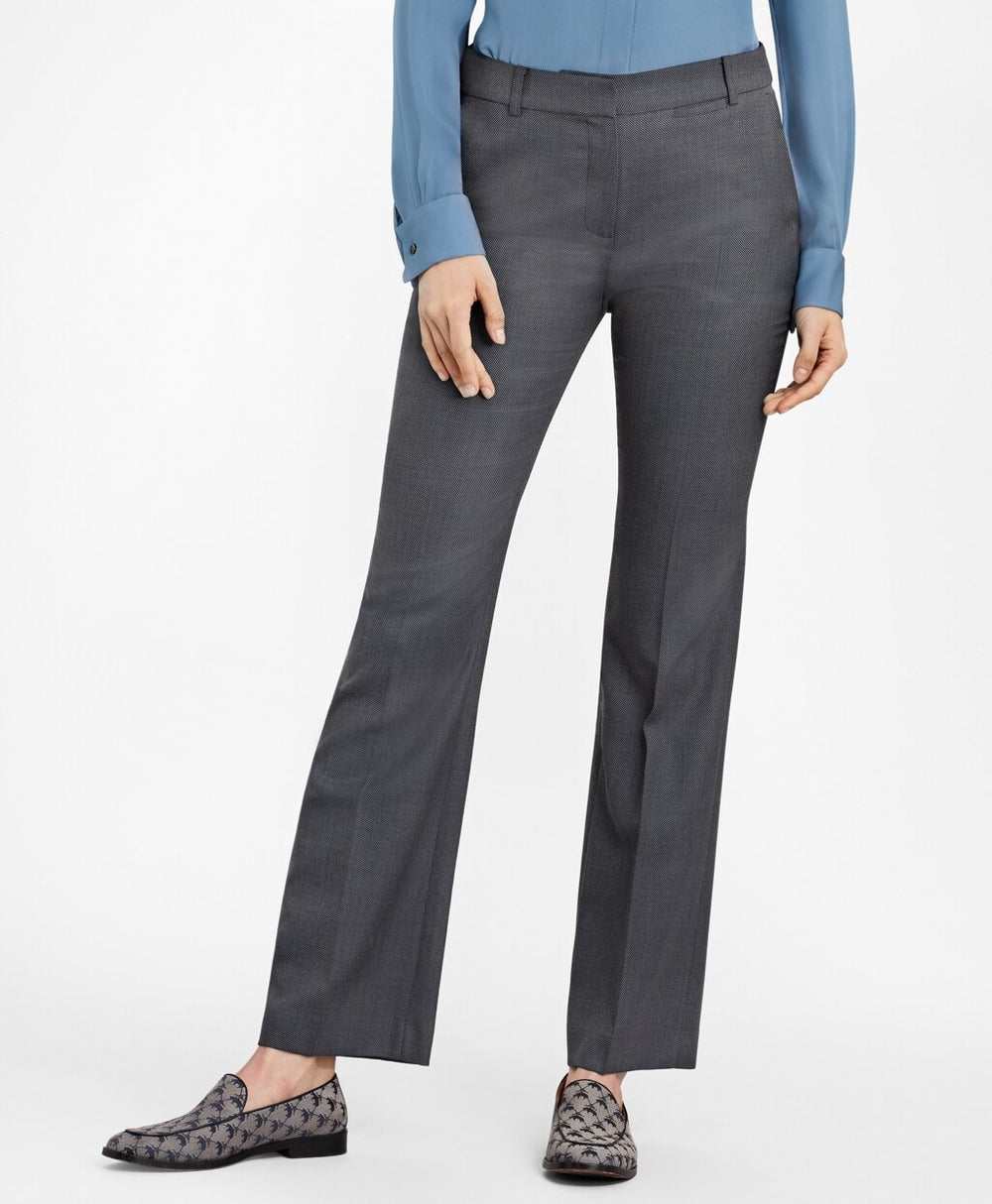 Petite Bird's-Eye Stretch-Wool Pants