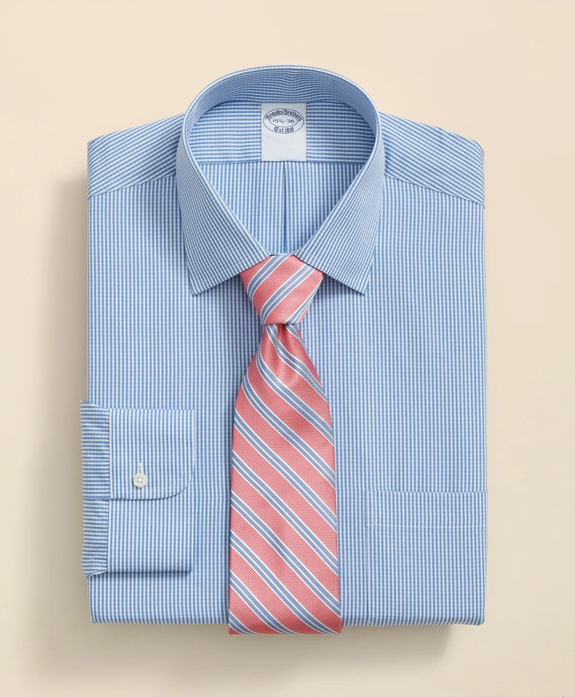 Pure Supima® Cotton Regular-Finish Ainsley Collar Micro Check Dress Shirt
