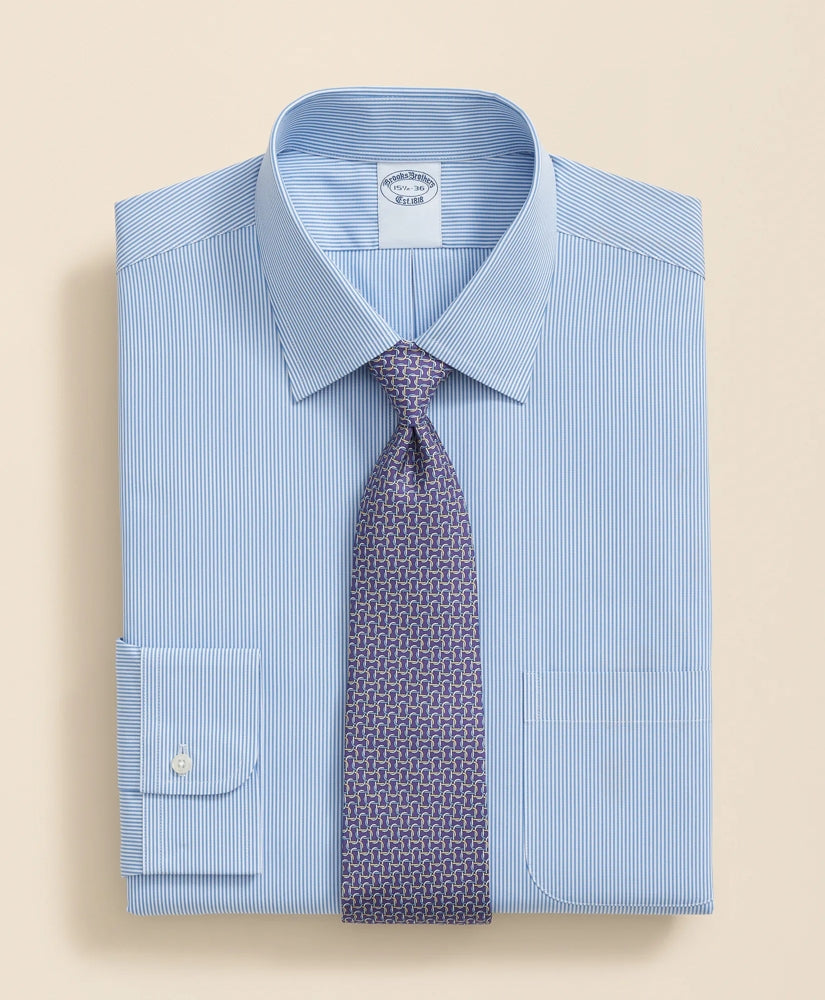 Mini Stripe Dress Shirt Pure Supima® Cotton Regular-Finish Ainsley Collar