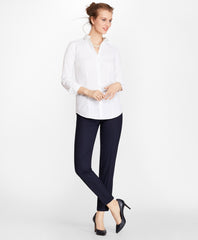 Petite Tailored-Fit Diamond-Stripe Dobby Cotton Shirt
