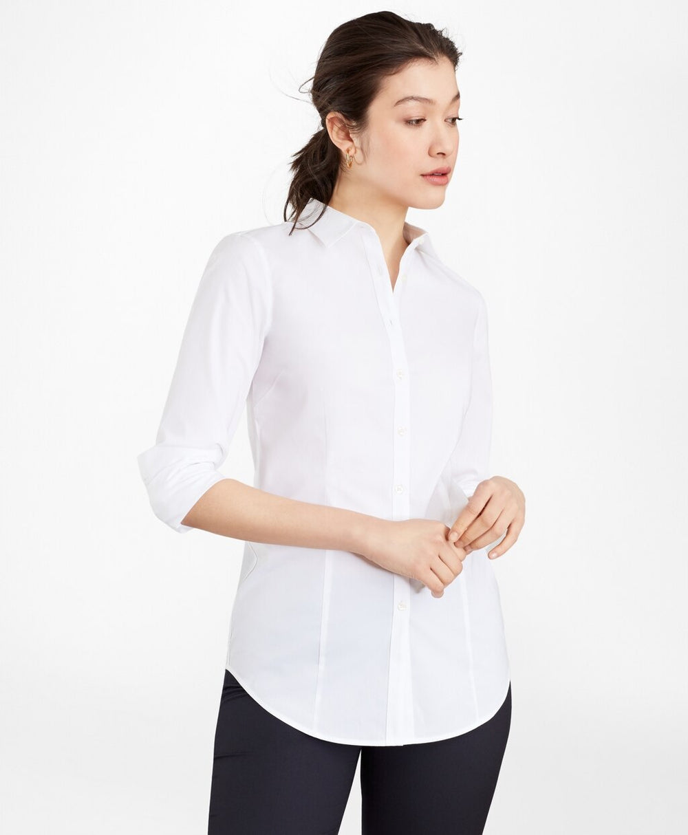 Petite Tailored-Fit Performance Non-Iron COOLMAX® Poplin Shirt