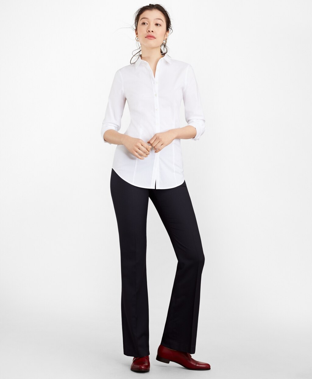Petite Tailored-Fit Performance Non-Iron COOLMAX® Poplin Shirt