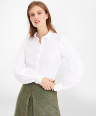 Petite Non-Iron Tailored-Fit Supima® Cotton Floral Jacquard Blouse