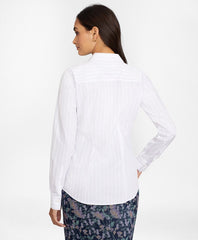 Petite Non-Iron Striped Supima® Cotton Fitted Shirt