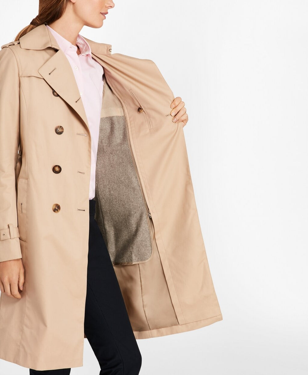 Petite Double-Breasted Trench Coat