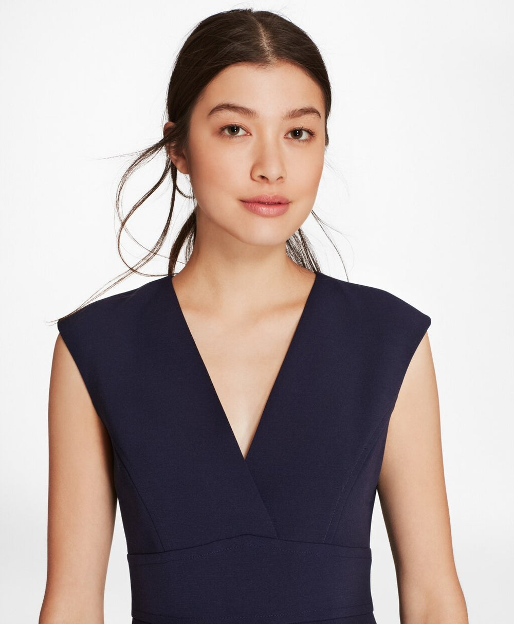 Petite Double-Weave Crepe Sheath Dress