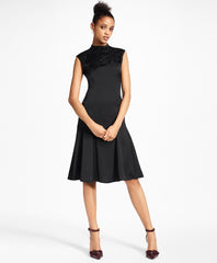 Petite Beaded Satin A-Line Dress