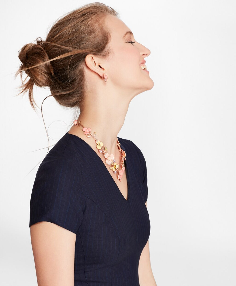Petite Pinstripe BrooksCool® Merino Dress