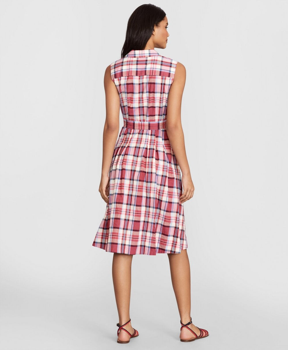 Petite Madras Cotton Shirt Dress