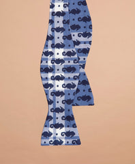Seahorse-Print Madras Bow Tie