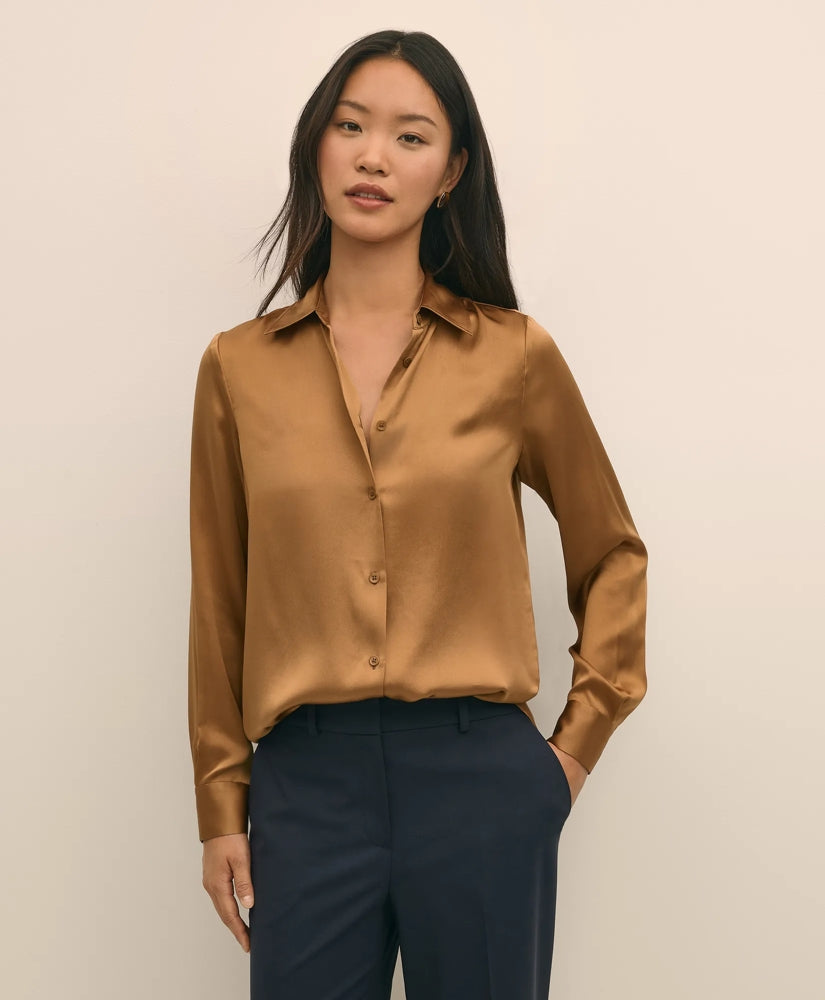 Relaxed Fit Silk Charmeuse Blouse