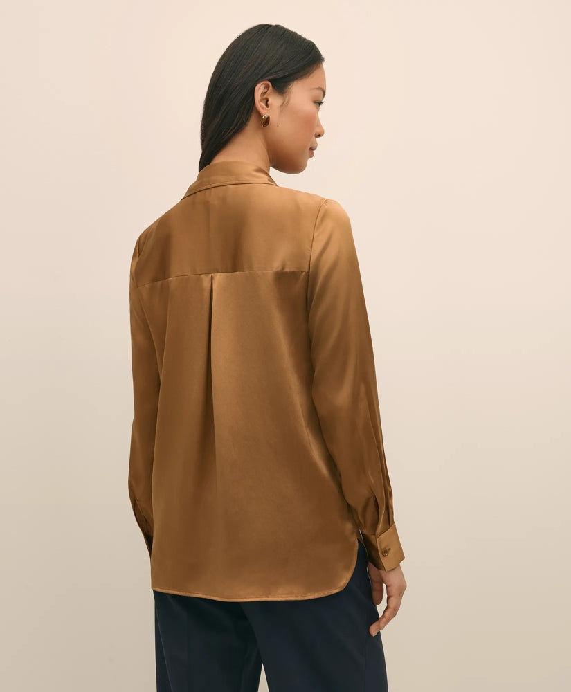 Relaxed Fit Silk Charmeuse Blouse