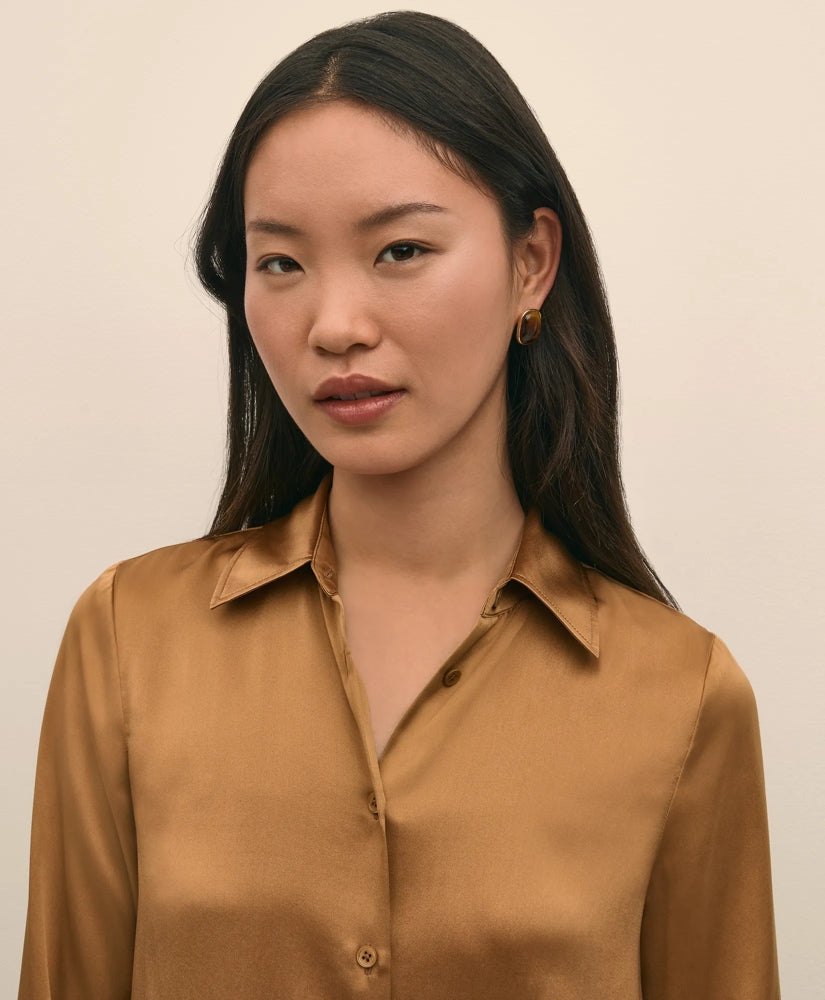 Relaxed Fit Silk Charmeuse Blouse