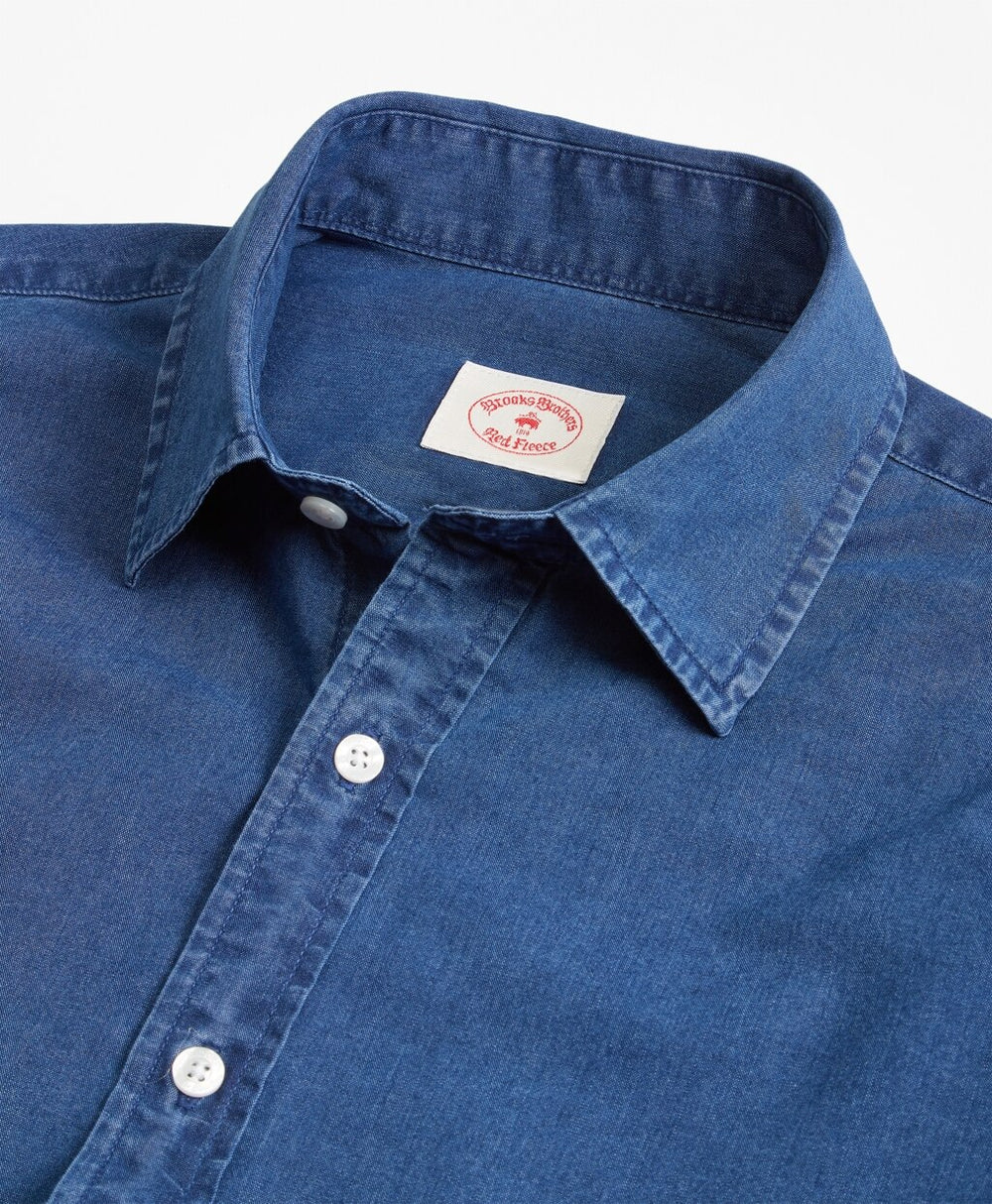 Indigo-Dyed Cotton Chambray Sport Shirt