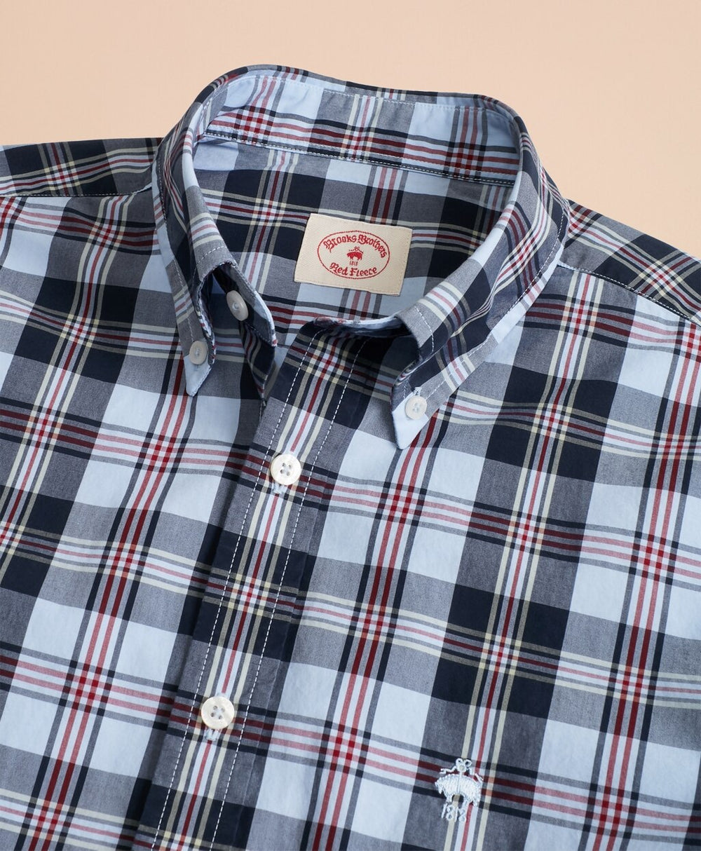 Plaid Cotton Broadcloth Sport Shirt