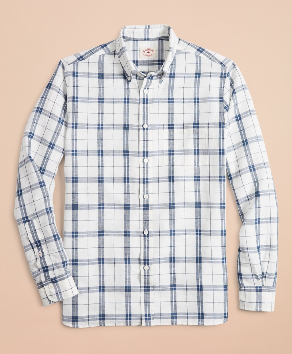 Plaid Linen-Blend Sport Shirt