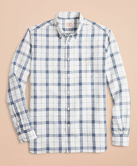 Plaid Linen-Blend Sport Shirt