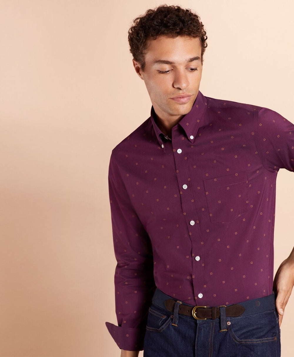 Performance Series Geometric Print Poplin Shirt