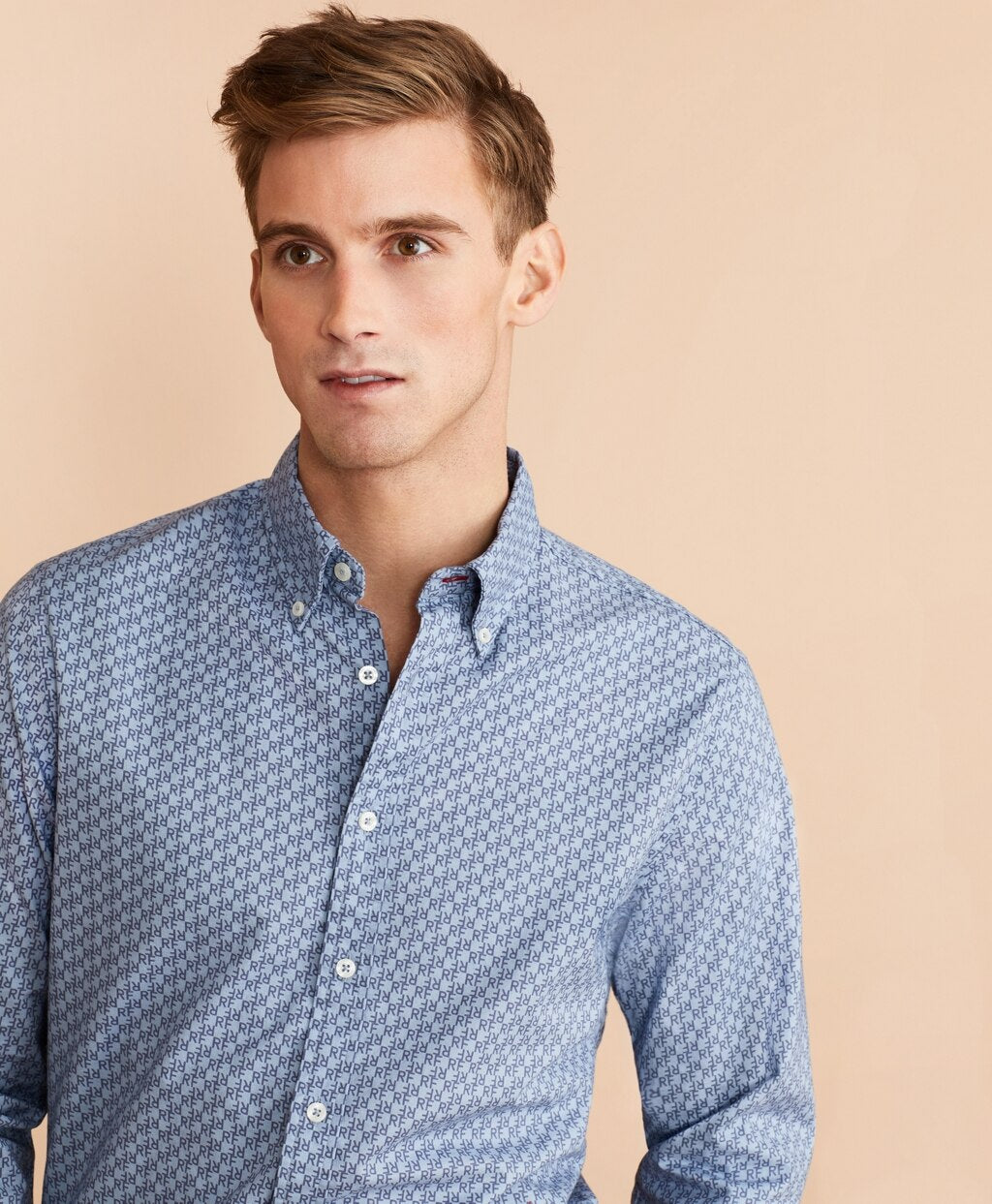 Indigo Red Fleece Print Shirt
