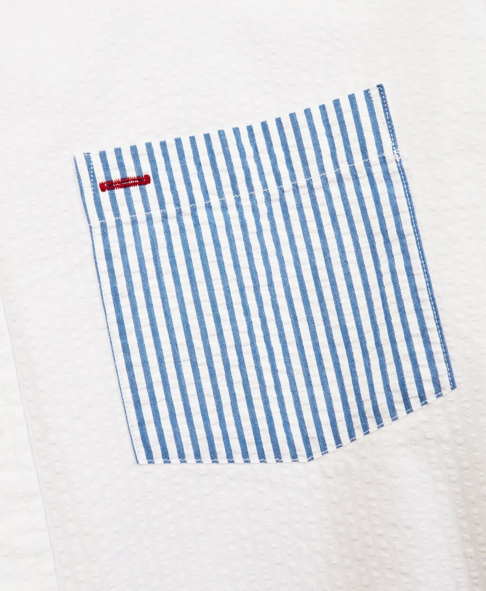 Seersucker Striped-Pocket Shirt