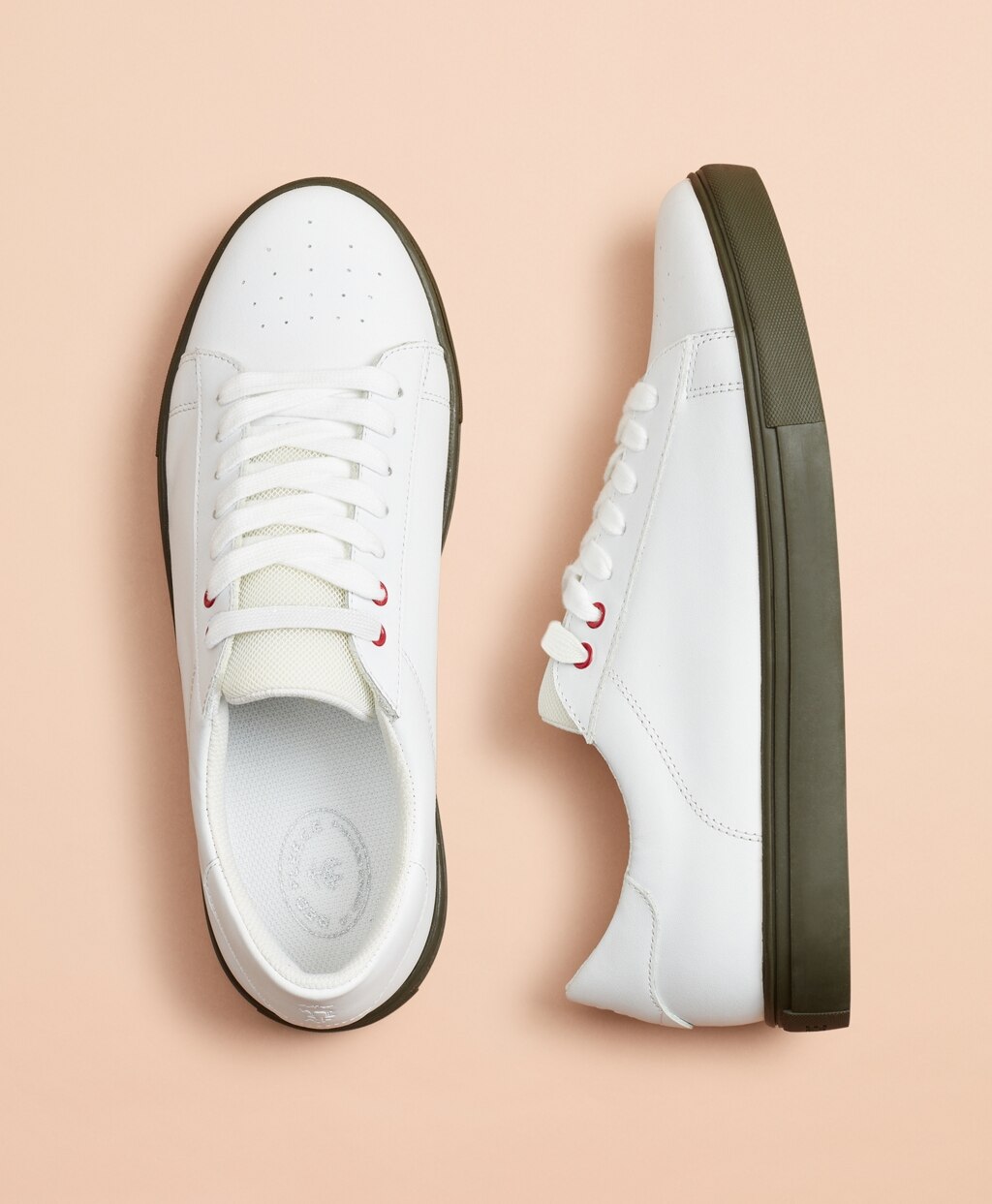 Color-Contrast Leather Sneakers