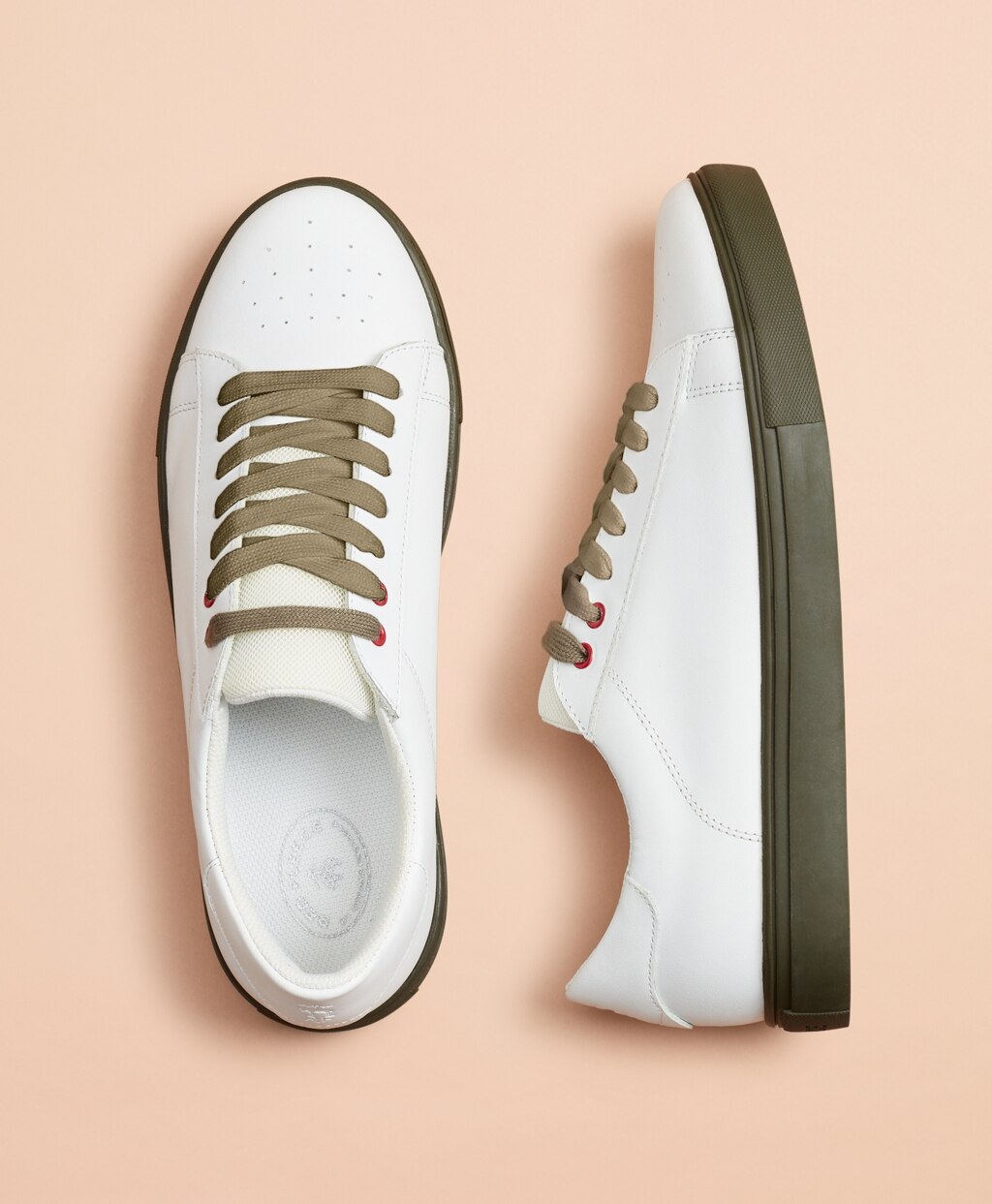 Color-Contrast Leather Sneakers