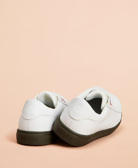Color-Contrast Leather Sneakers
