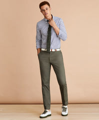 Cotton Plain-Front Trousers