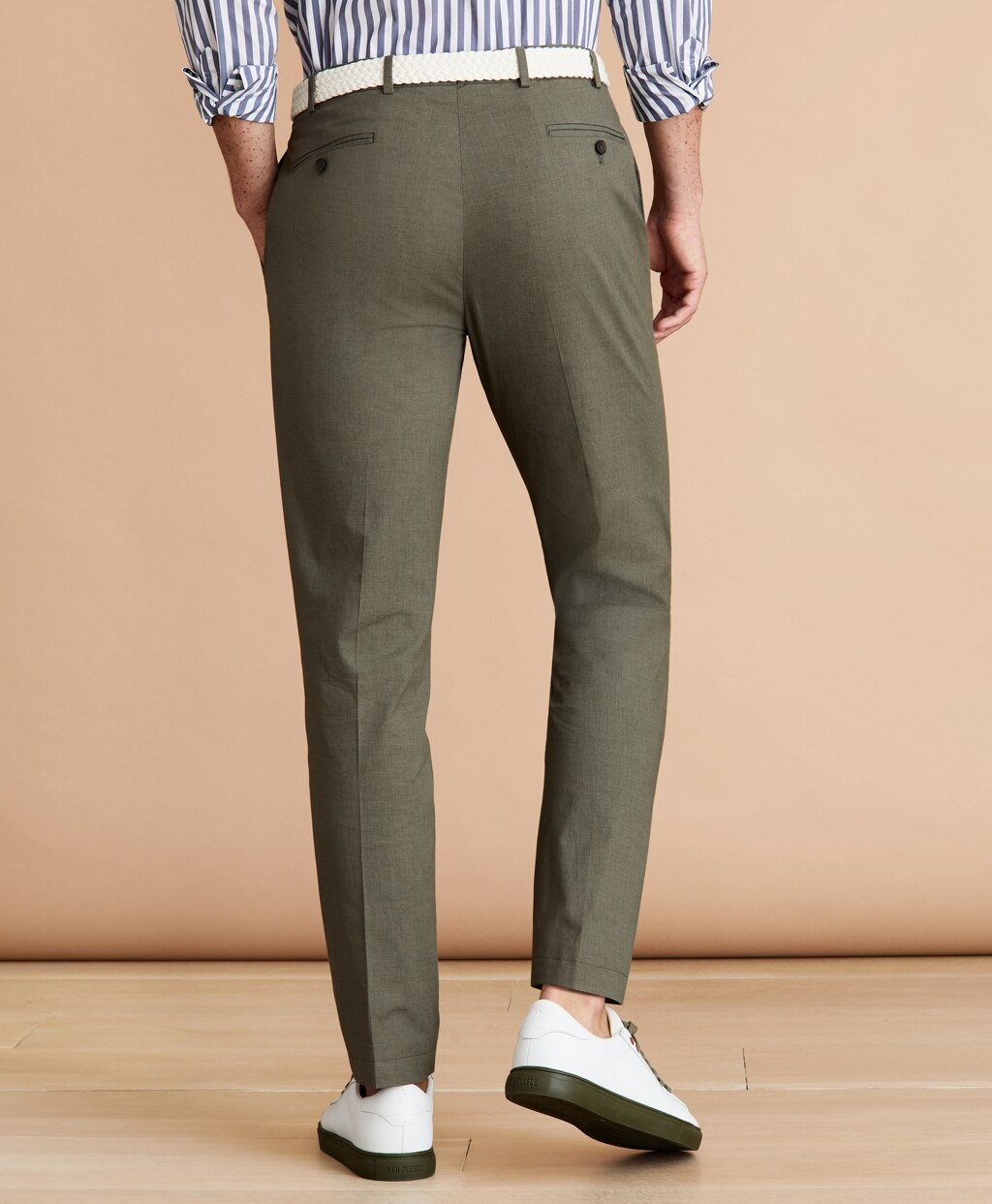 Cotton Plain-Front Trousers