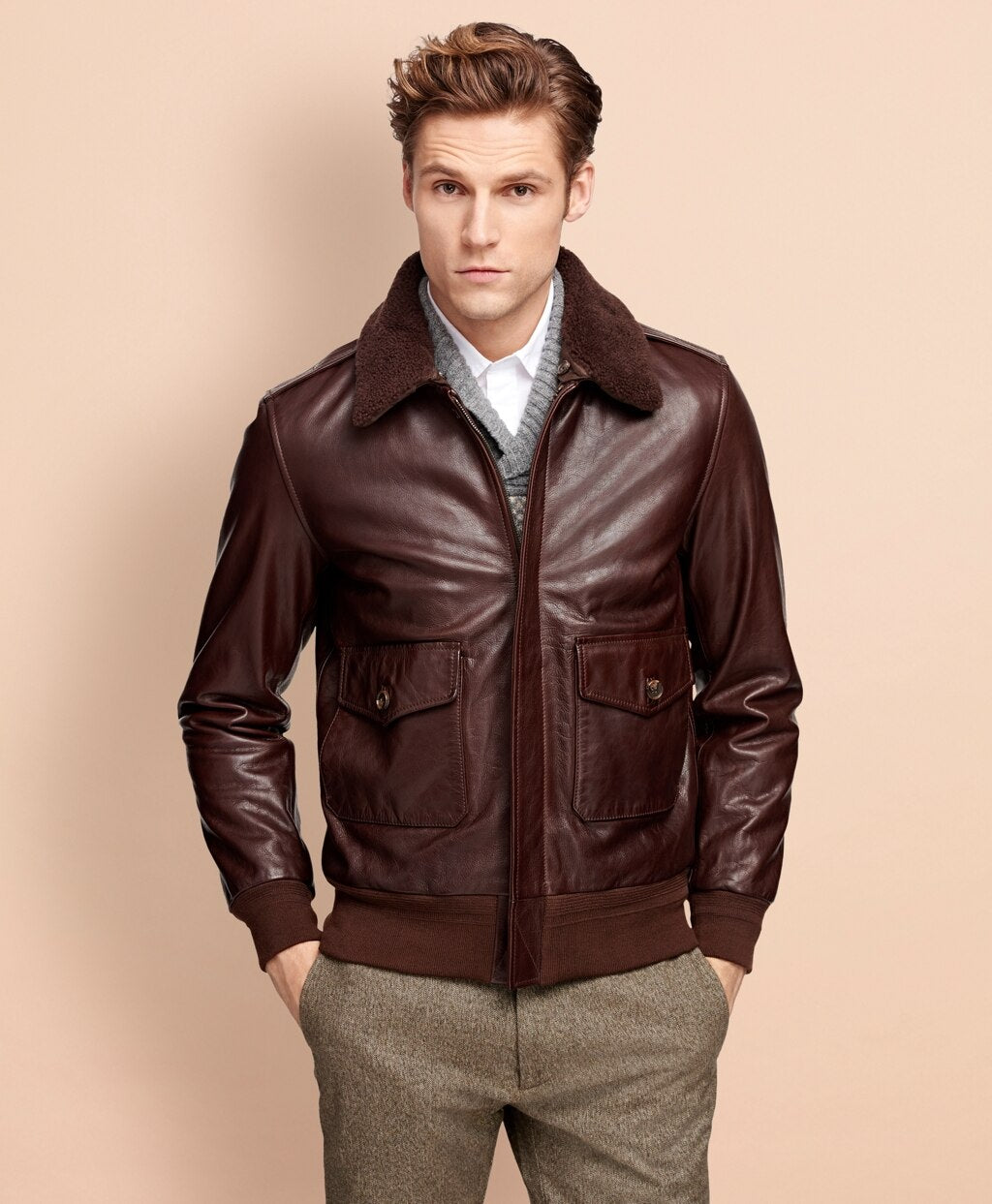 Leather Bomber Jacket