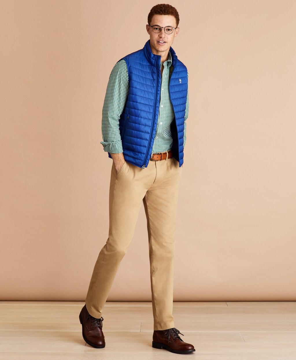 Water-Resistant Red Fleece Puffer Vest