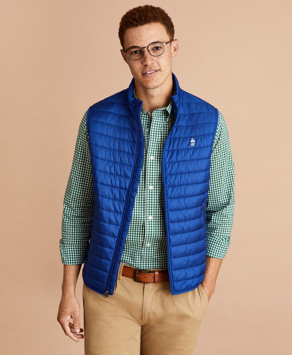 Water-Resistant Red Fleece Puffer Vest