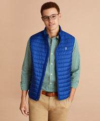 Water-Resistant Red Fleece Puffer Vest
