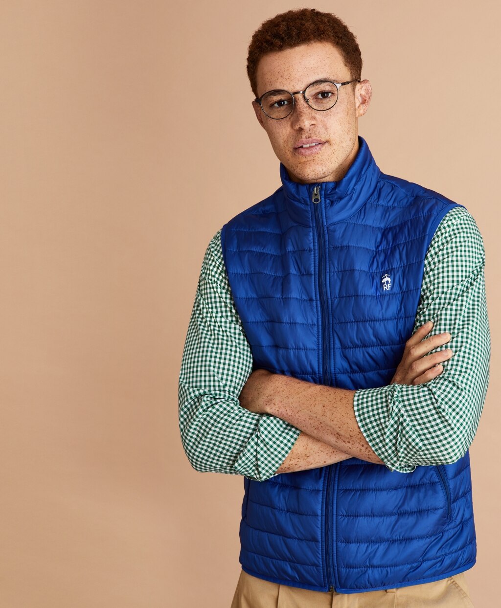 Water-Resistant Red Fleece Puffer Vest