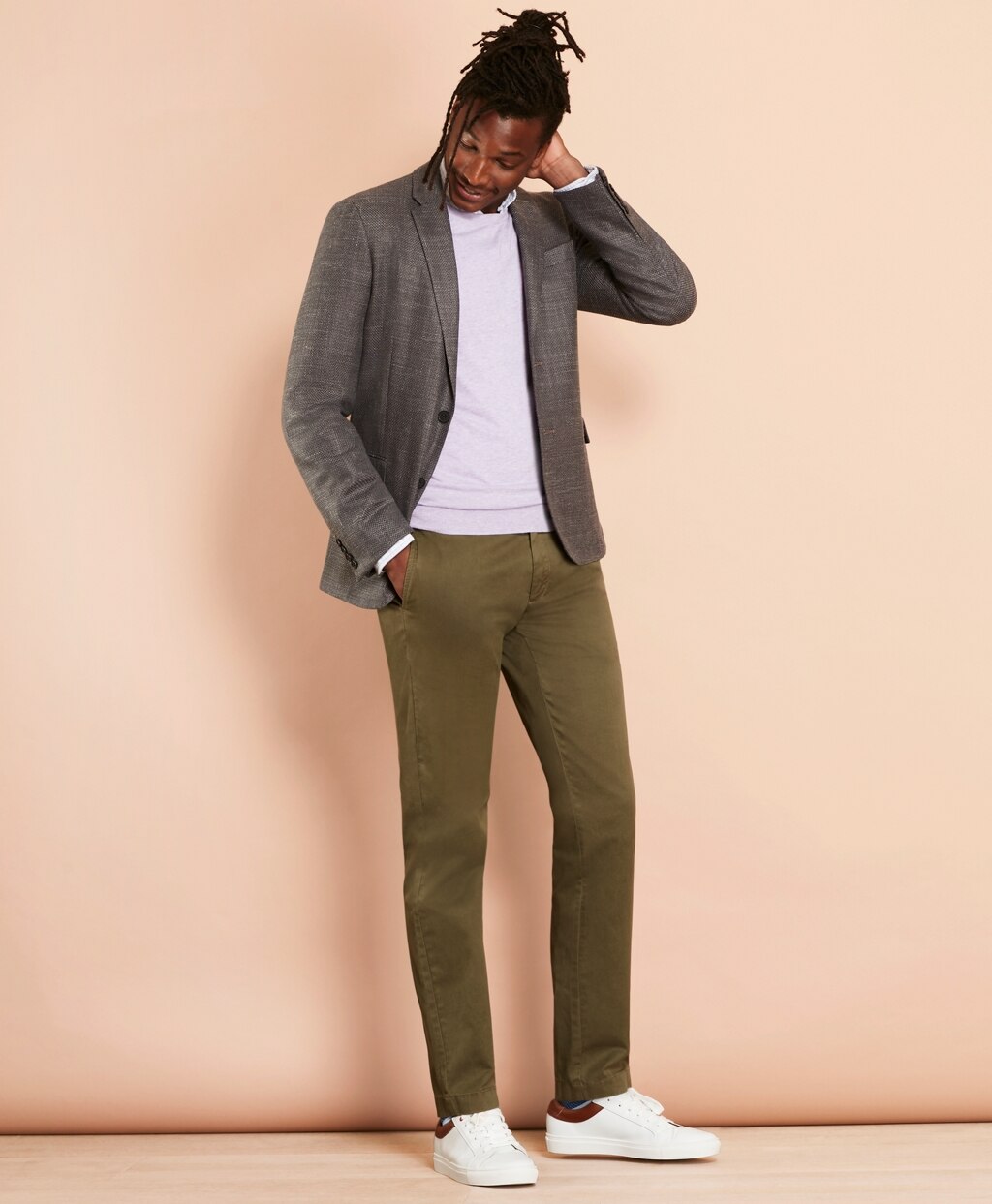 Wool-Blend Basketweave Two-Button Sport Coat