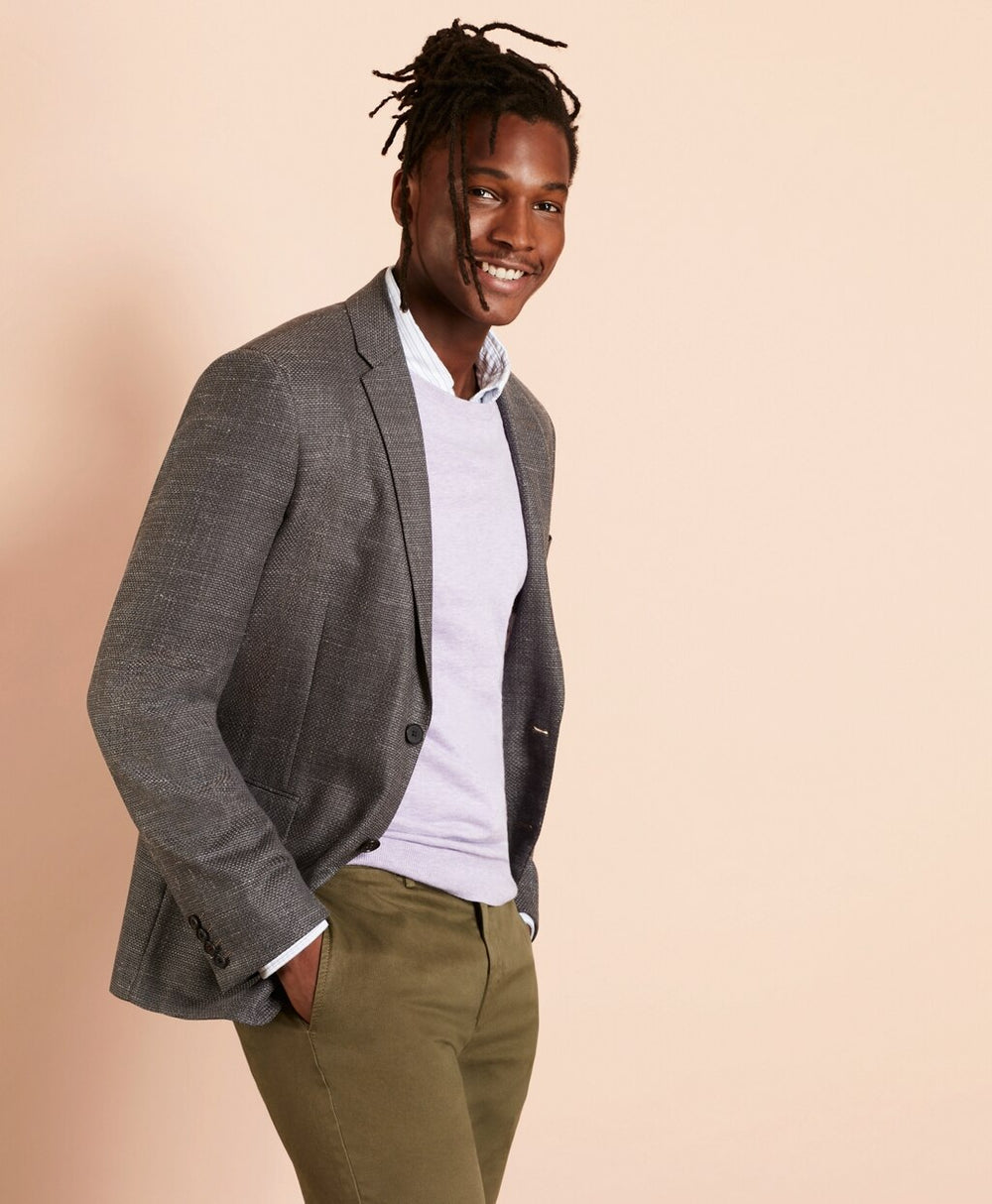Wool-Blend Basketweave Two-Button Sport Coat