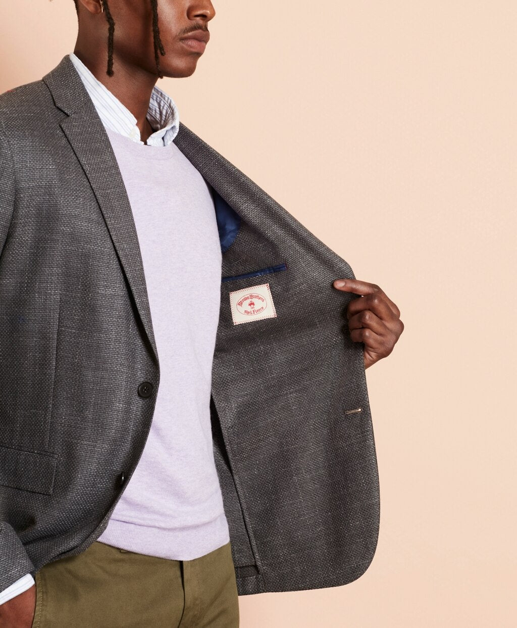 Wool-Blend Basketweave Two-Button Sport Coat