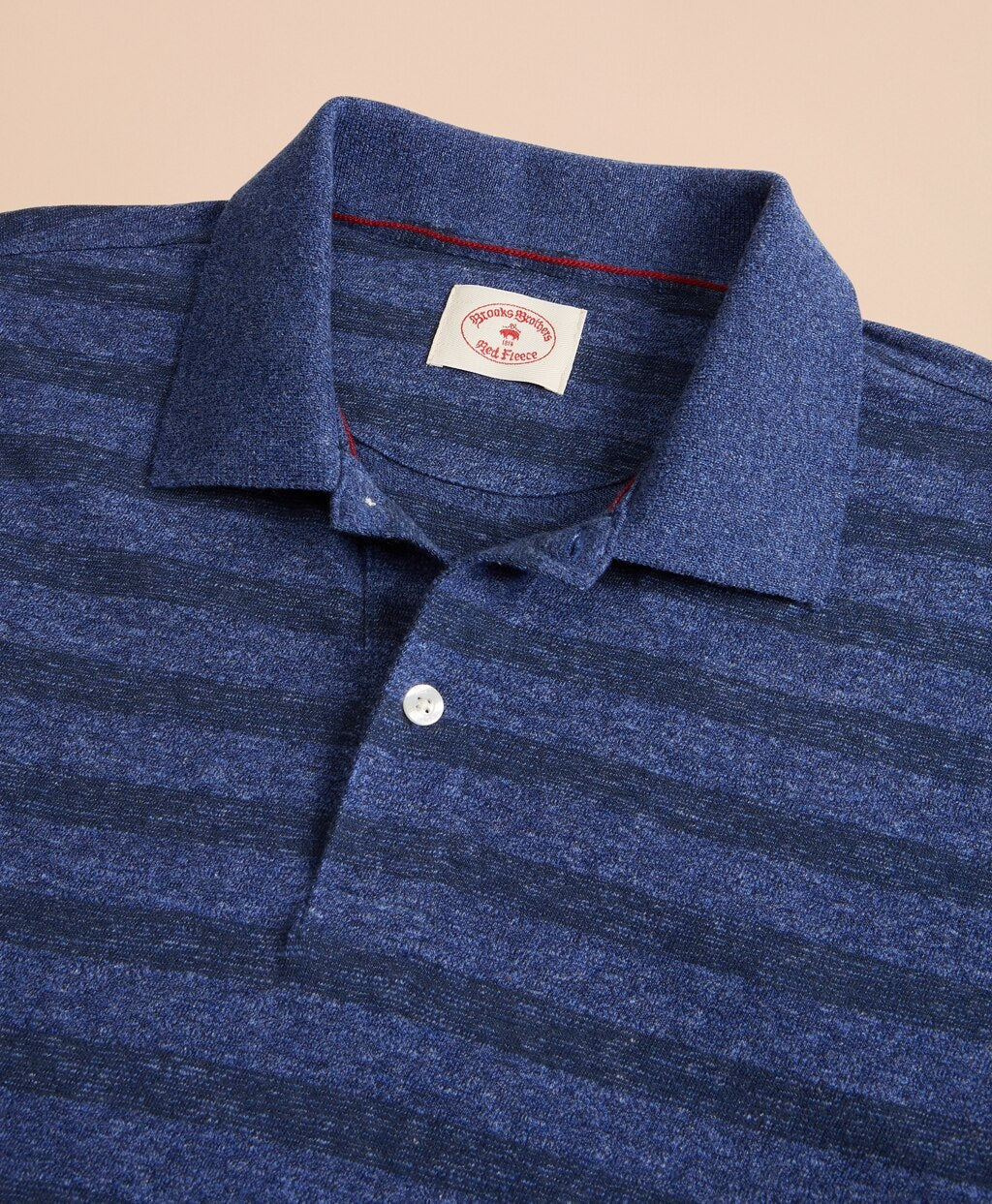 Striped Slub Cotton Jersey Polo Shirt