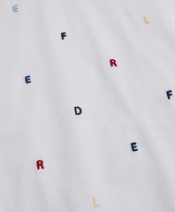 Embroidered Letter Pique Polo Shirt