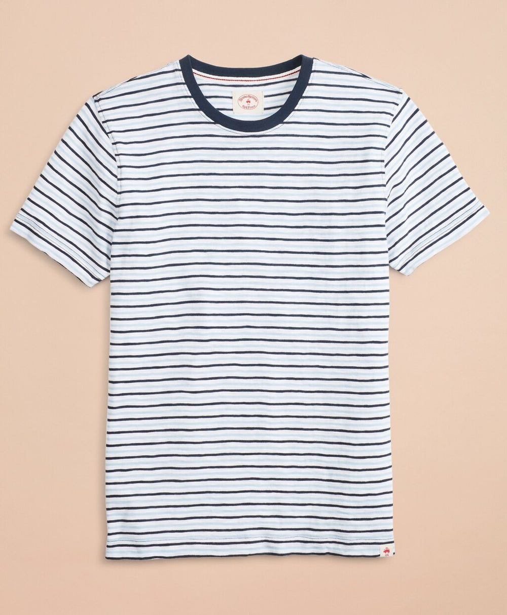 Alternating-Stripe Slub Cotton Jersey T-Shirt