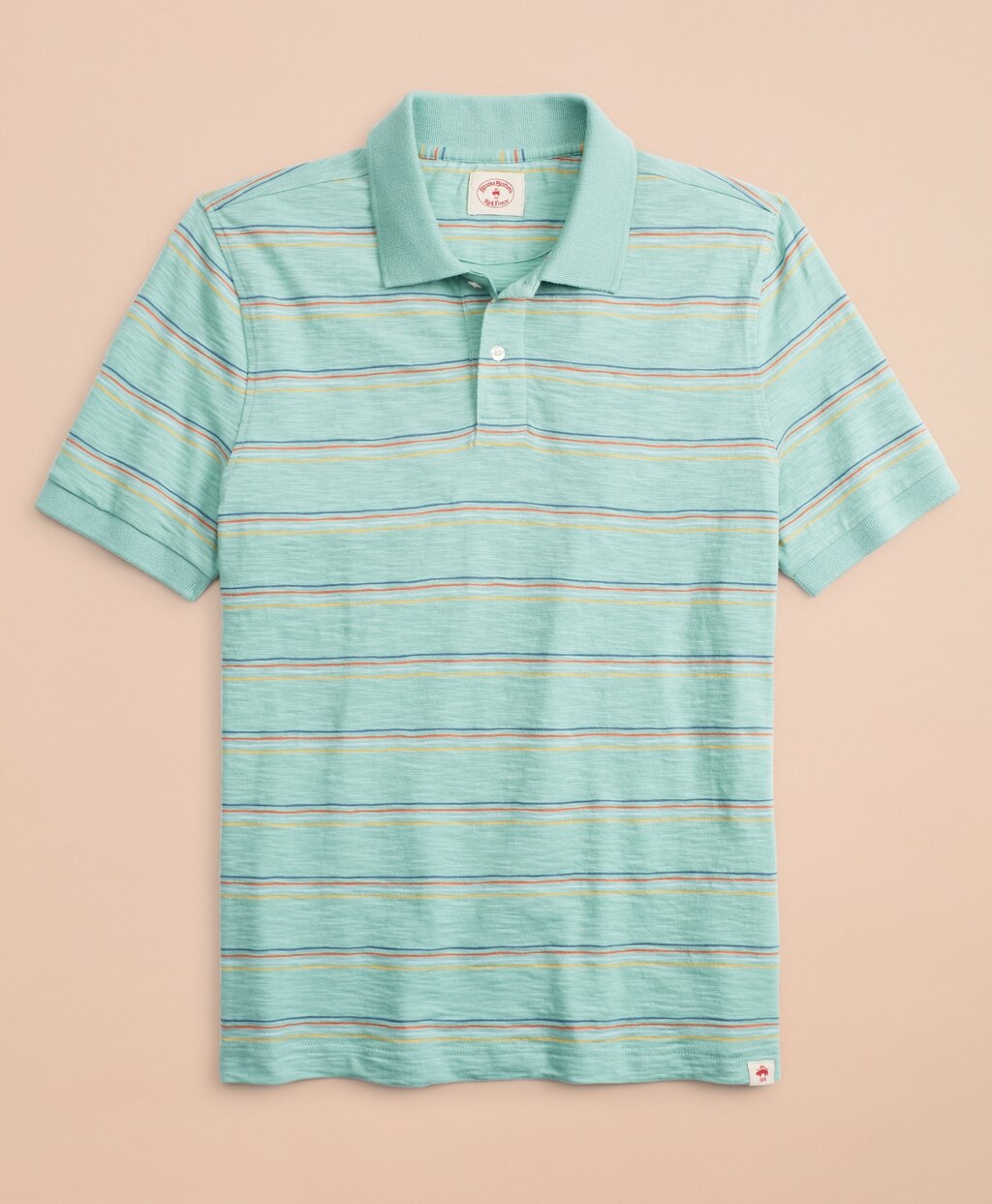 Multi-Color Stripe Slub Jersey Polo Shirt