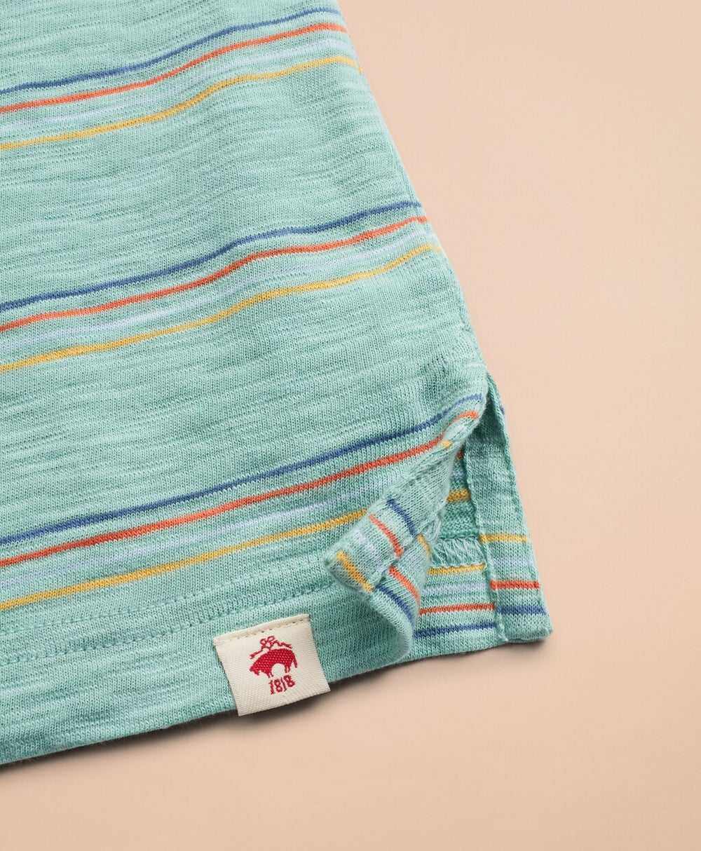 Multi-Color Stripe Slub Jersey Polo Shirt