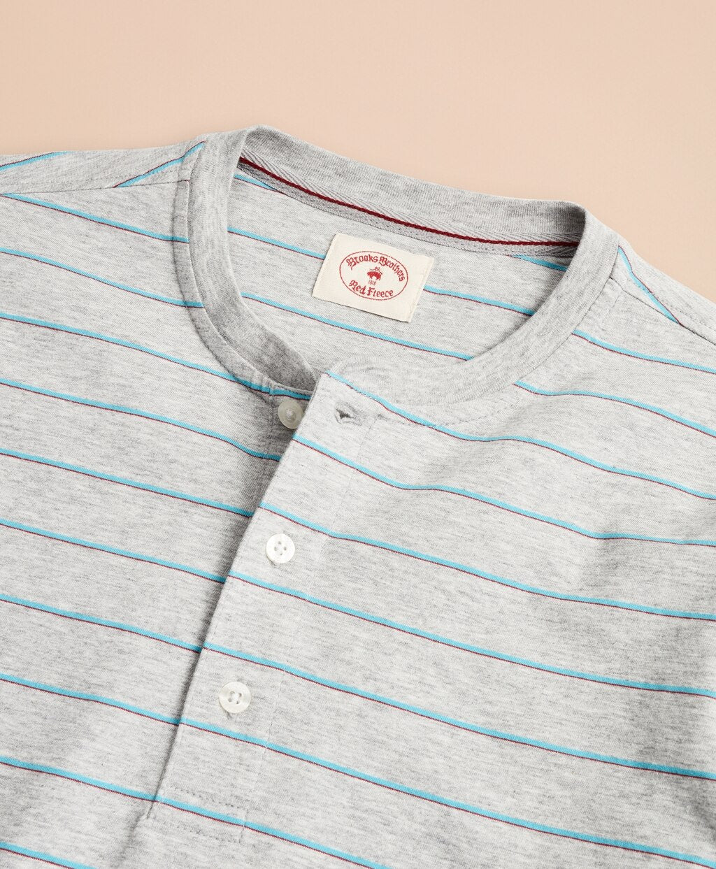Striped Cotton Jersey Short-Sleeve Henley